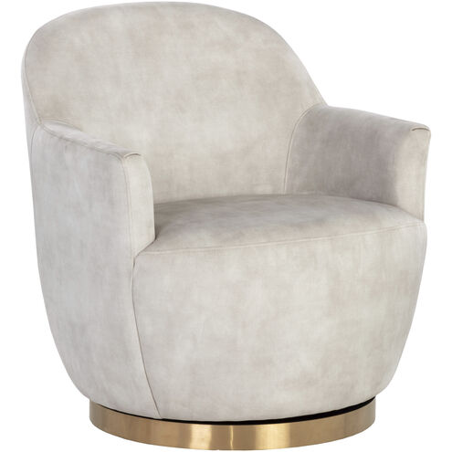 Casey Nono Cream Swivel Lounge Chair, Swivel